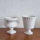 Cache-pot vase Médicis vintage ancien faïence blanche