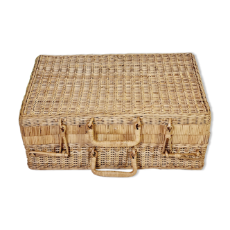 Large wicker suitcase