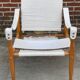 Vintage safari chair 1960s Denmark with canvas minimalist design