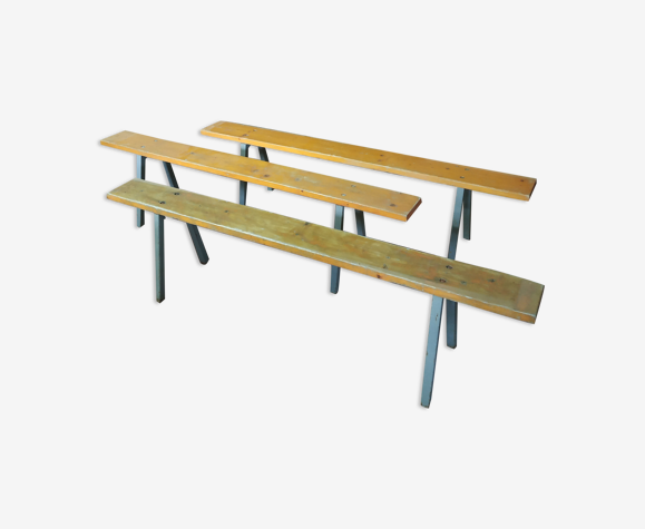 Lot de 3 bancs industriel