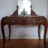 Art Deco dressing table marble top 2 drawers
