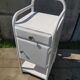Pair Old Chevet Table De Nuit Internat Caisson - Vintage White Metal Drawer