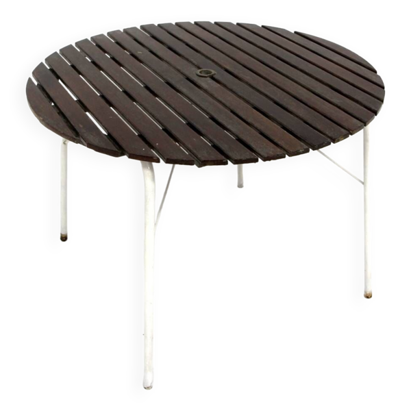 Table de jardin en teck et métal, Suède, 1960
