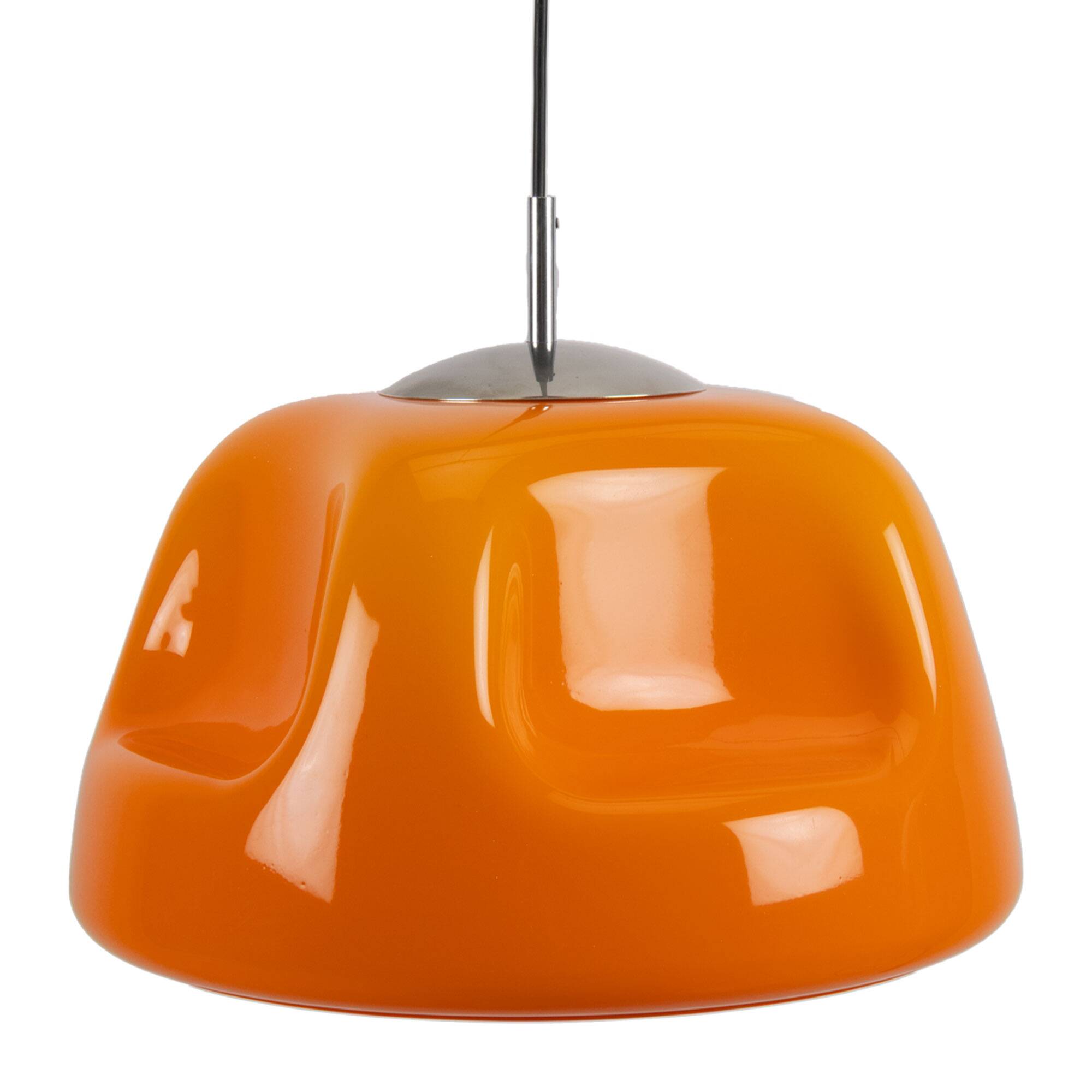 Orange Funky Space Age Plastic Pendant Lamp