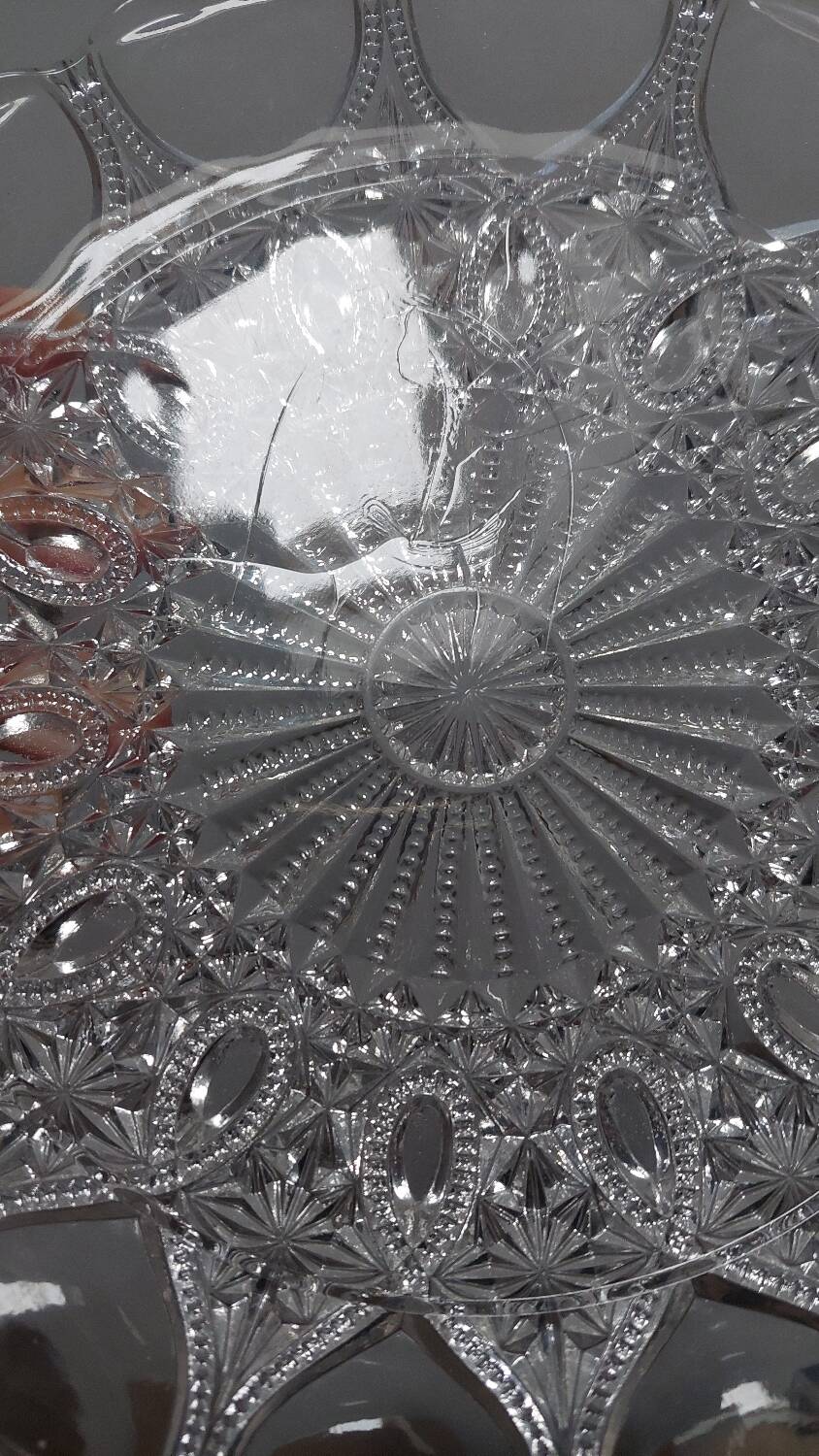 Vintage pressed glass bell jar