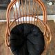 Pair of rotating rattan armchairs