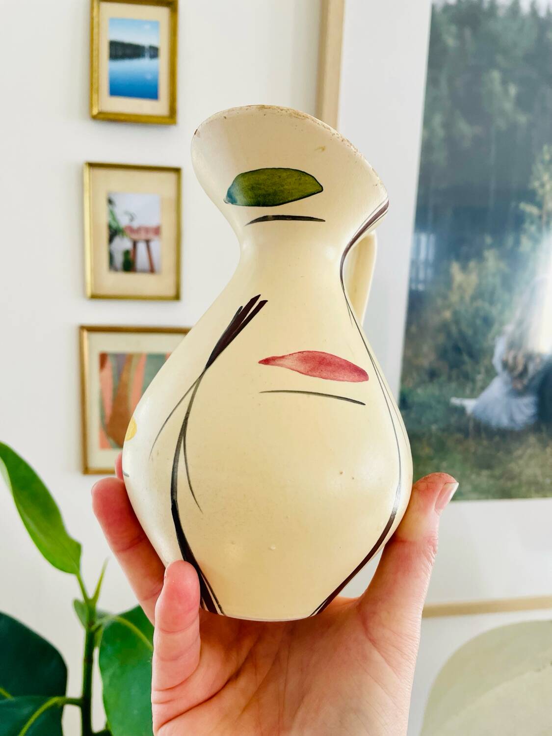 Vintage pitcher vase 50/60 modernist Poët Laval Liliane