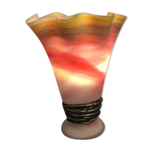 Lampe vase en pâte de verre et