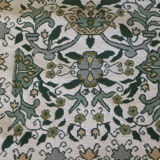 Tapis laine vert floral traditionnel nouée à la main - 165x90cm