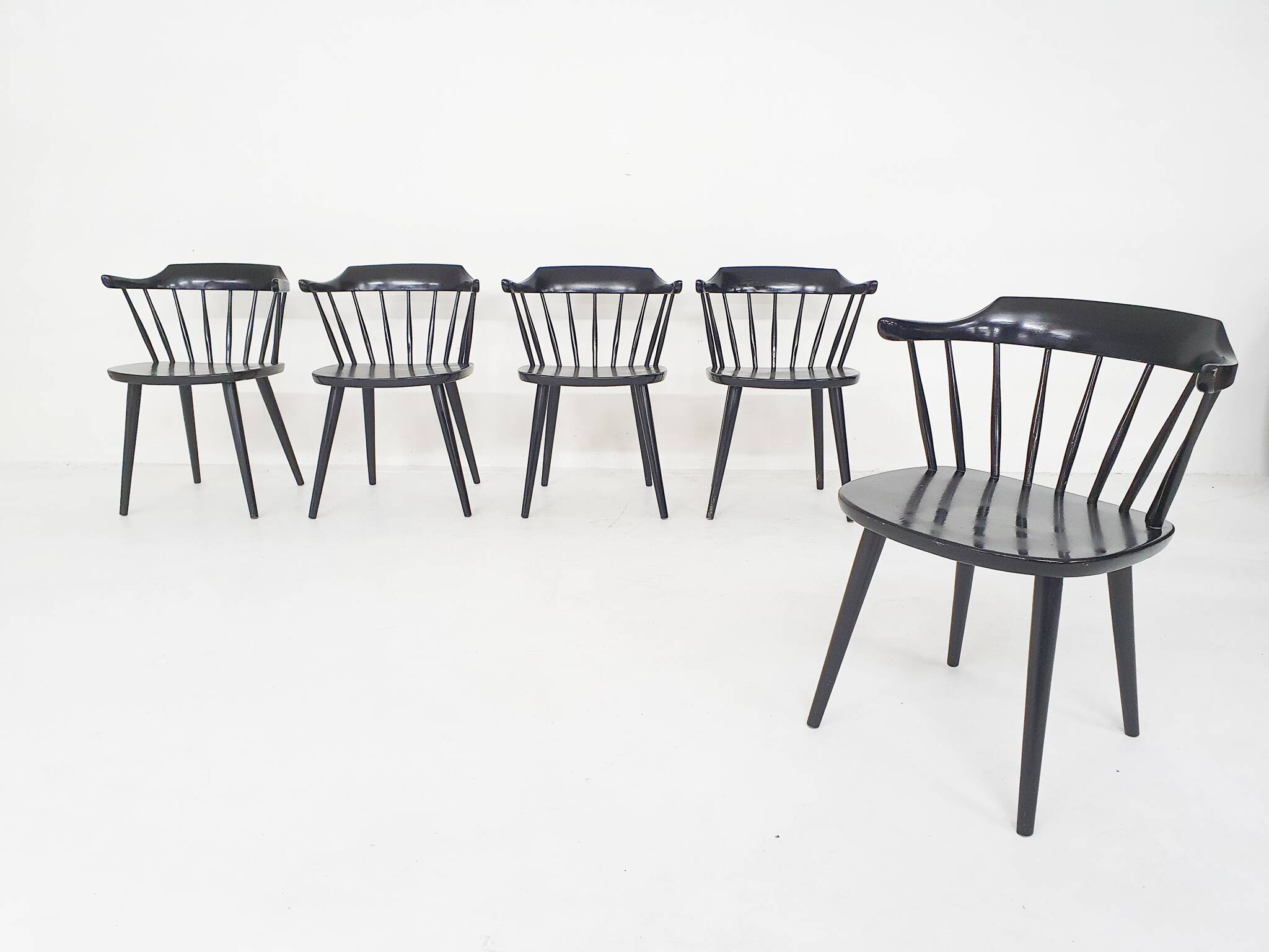 Set of five Yngve Ekstrom for Pastoe FH01 dining room chairs, The Netherlands 1960's