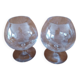 2 large glasses with cristal daum cognac (14cm)