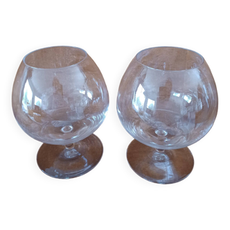2 grands verres a cognac cristal daum (14cm)