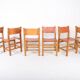 Set de 6 chaises en orme et cuir édition Maison Regain