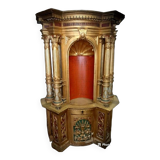 Superb early 19th century church tabernacle in gilded stuccoed wood