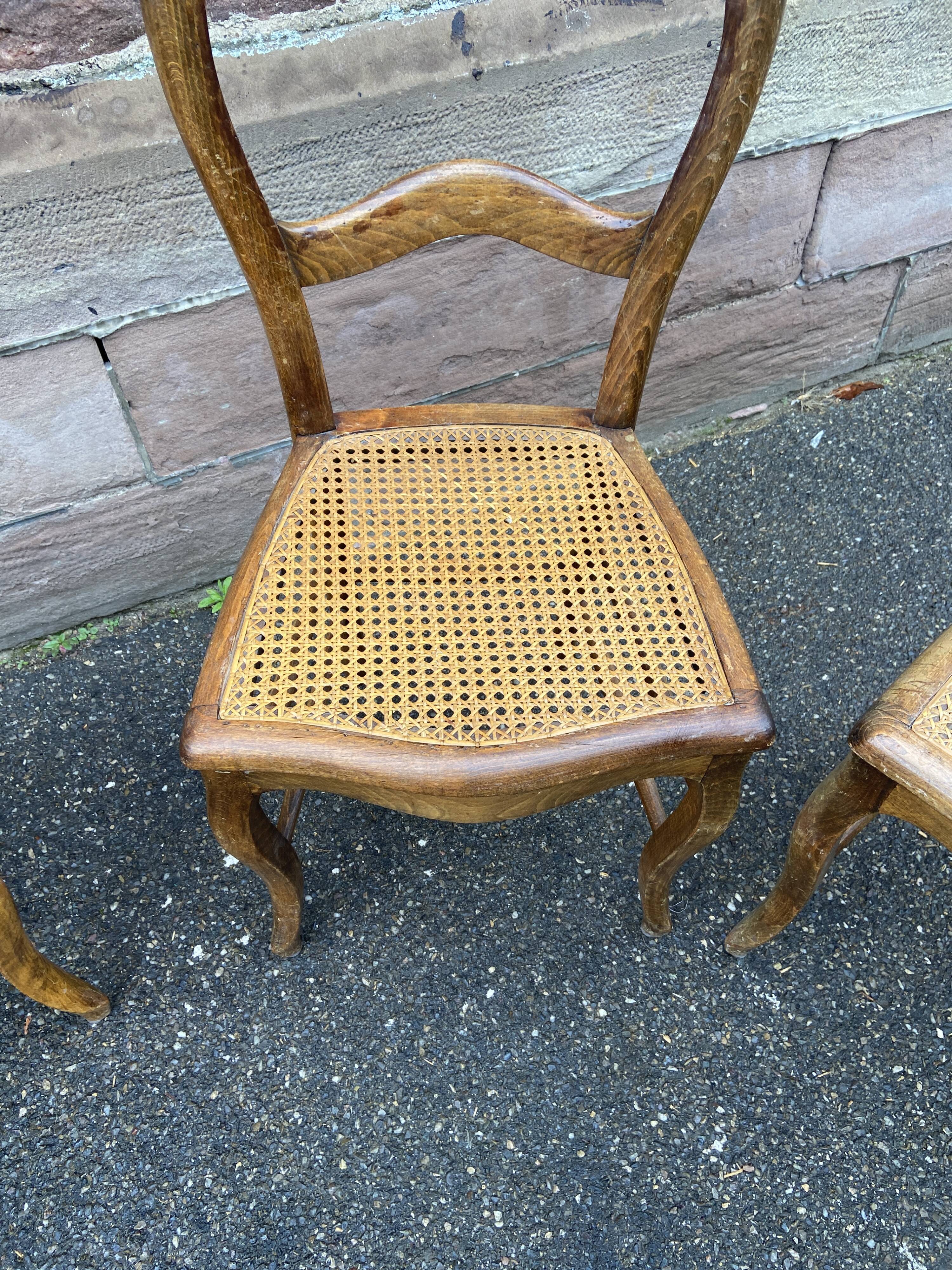 4 rustic Louis Philippe period chairs