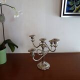 Chandelier 5 burners vintage silver metal