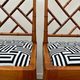 Set of two refurbished Faux Bamboo Chippendale Chairs