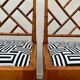 Ensemble de deux chaises Faux Bamboo Chippendale rénovées