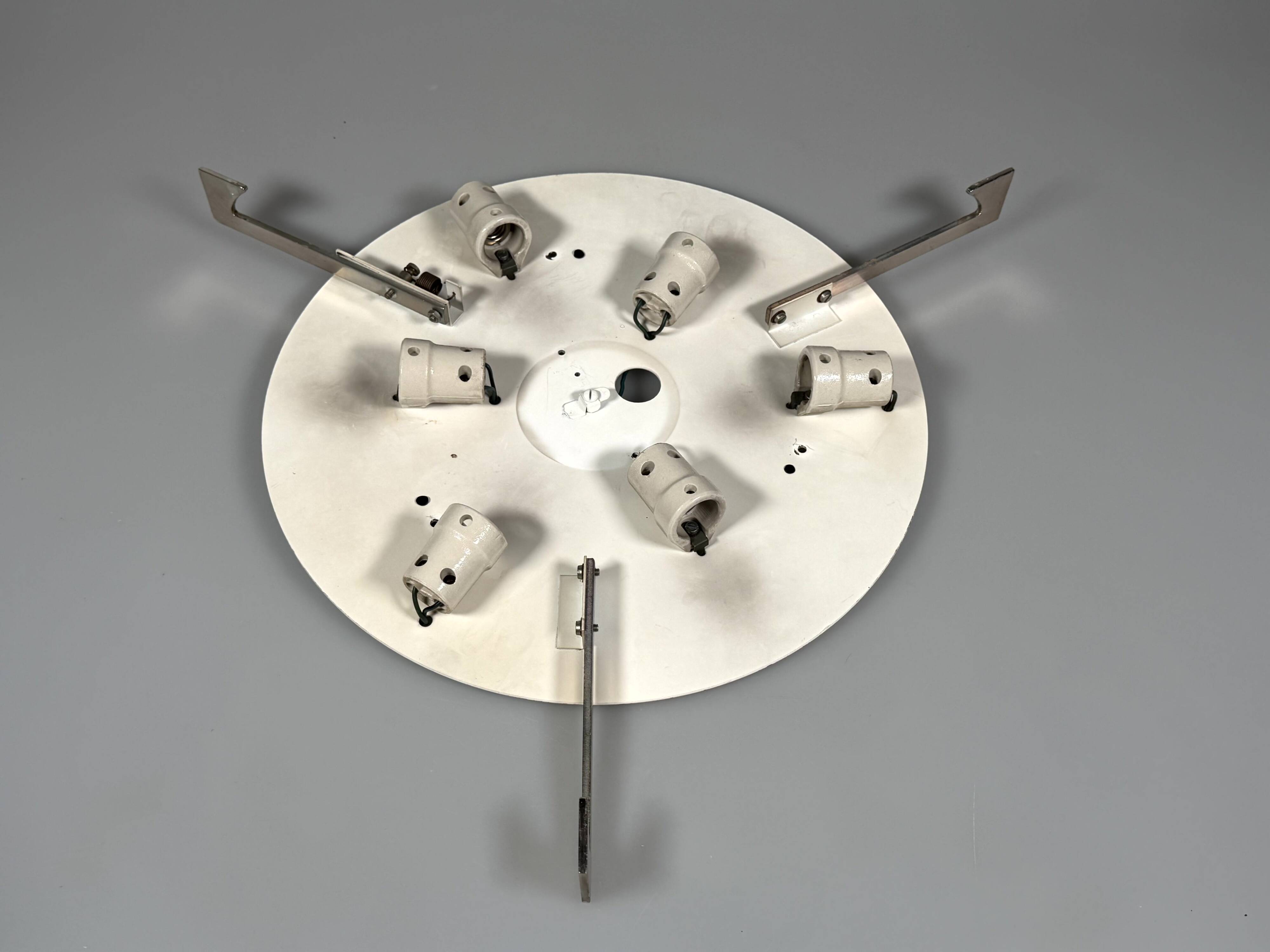 1960s 1970s Ice Glass Flush Mount from by Kaiser Leuchten Germany