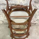 Pair of neo-rustic Louis XV style oak armchairs circa 1900
