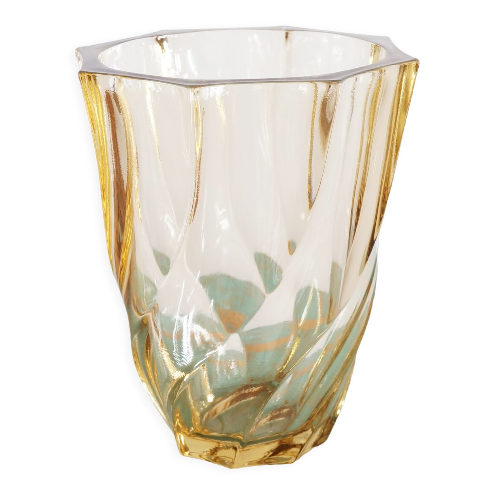 70s smoked glass vase