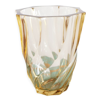 Vase en verre fumé années 70