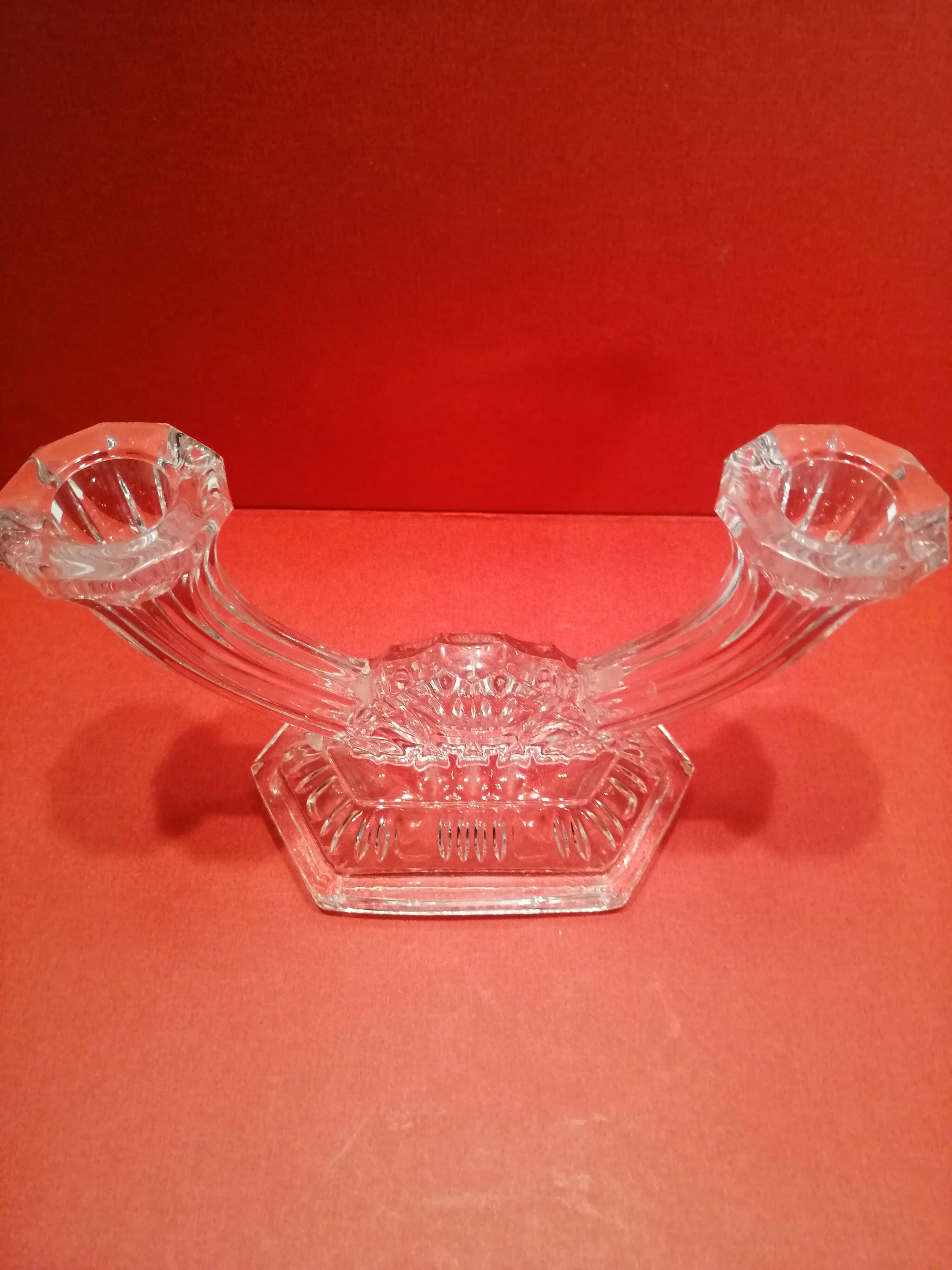 Double glass candle holder