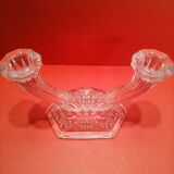 Double bougeoir en verre