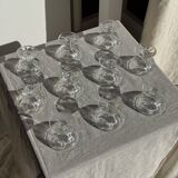 Set of 10 small vintage glass ice cream bowls.