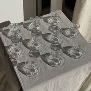Set of 10 small vintage glass ice cream bowls.