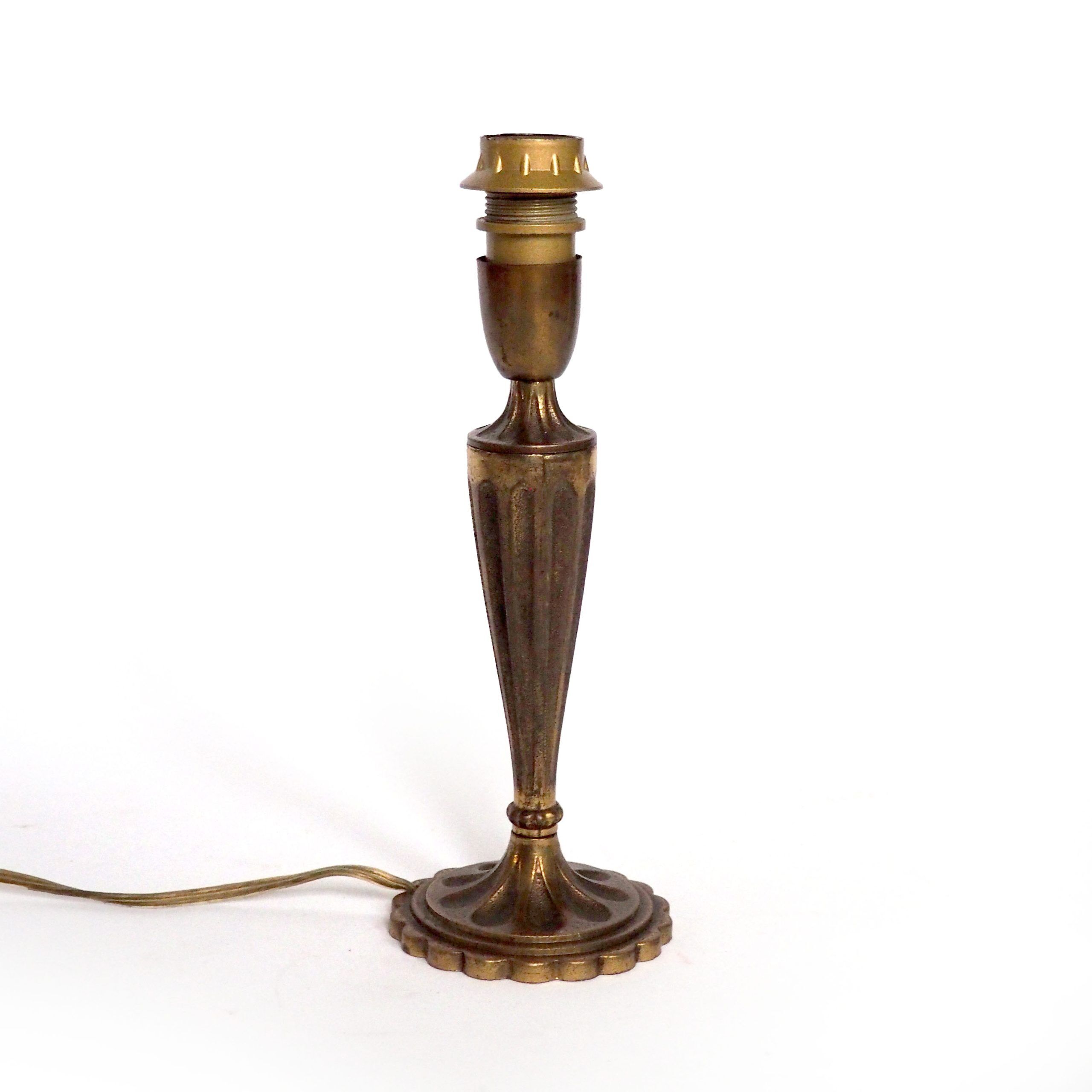 Pied de lampe bronze cannelé