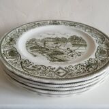 Set of 5 English plates
