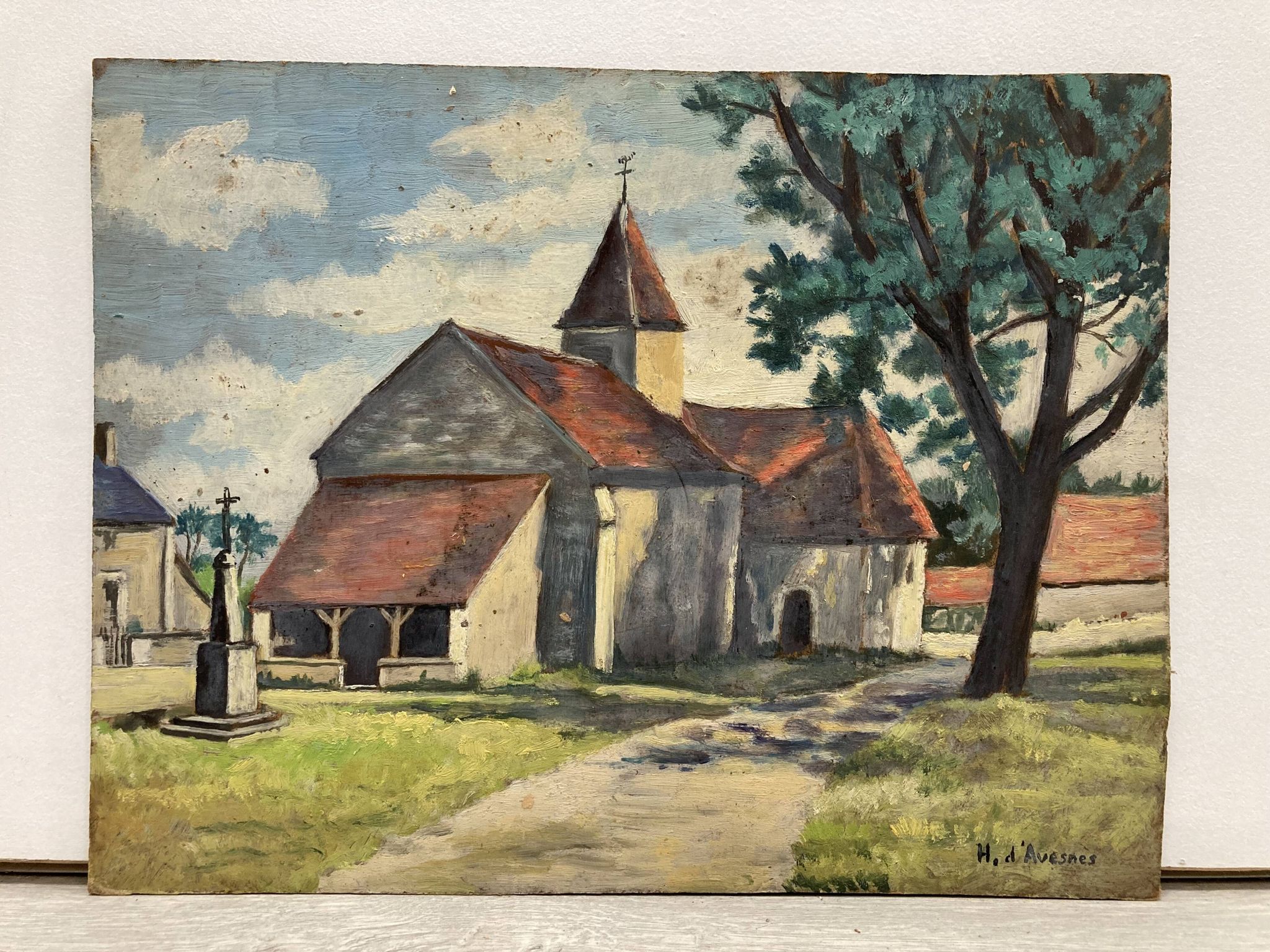 Huile sur panneau vintage
