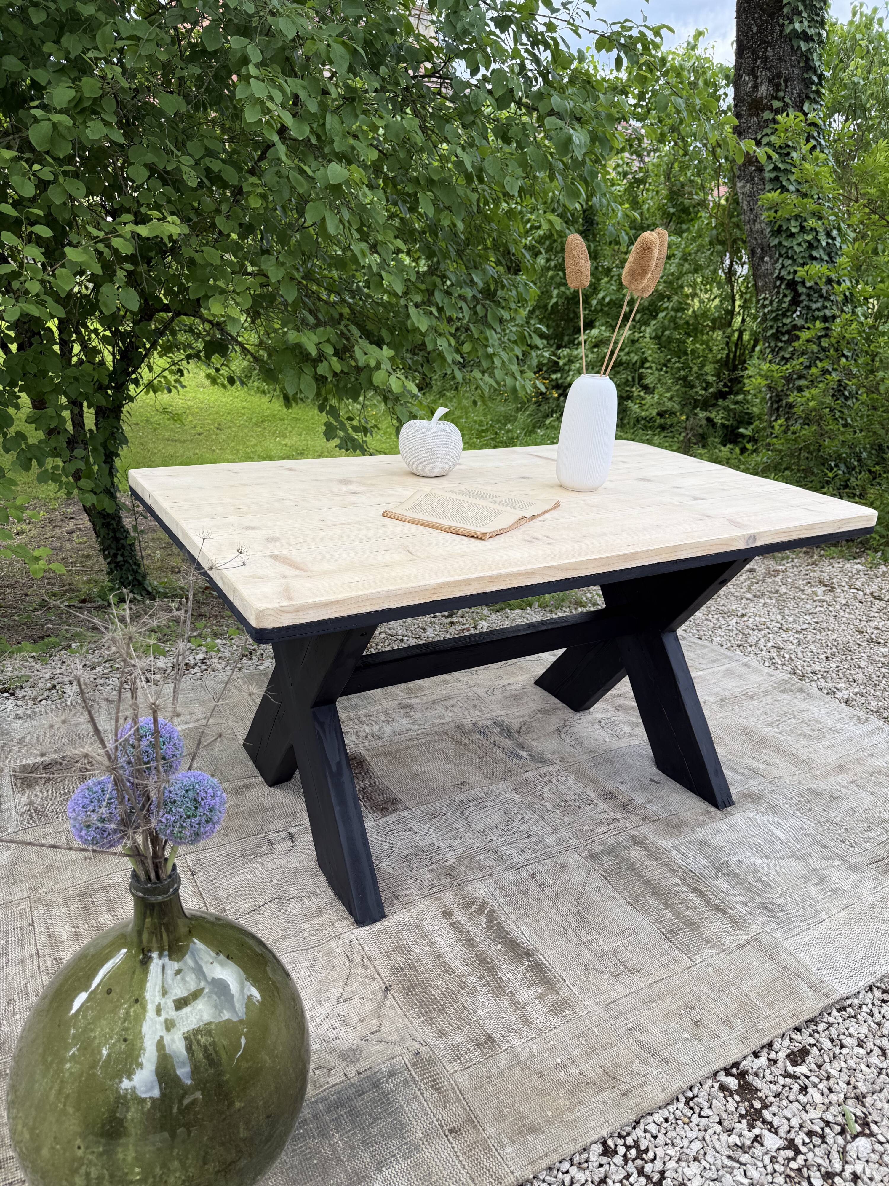 Renovated antique wooden table 🌾