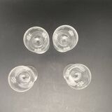 Aperitif glasses with chiseled flower patterns