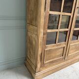 Large vintage display cabinet in solid oak (renovated)