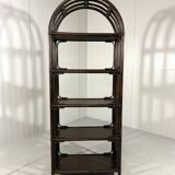 Large dark rattan rack display 1970’s