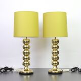 Paire de lampes de table en laiton par Aneta Design Uno Dahlen Suède années 1960