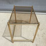 Coffee table bamboo smoked glass