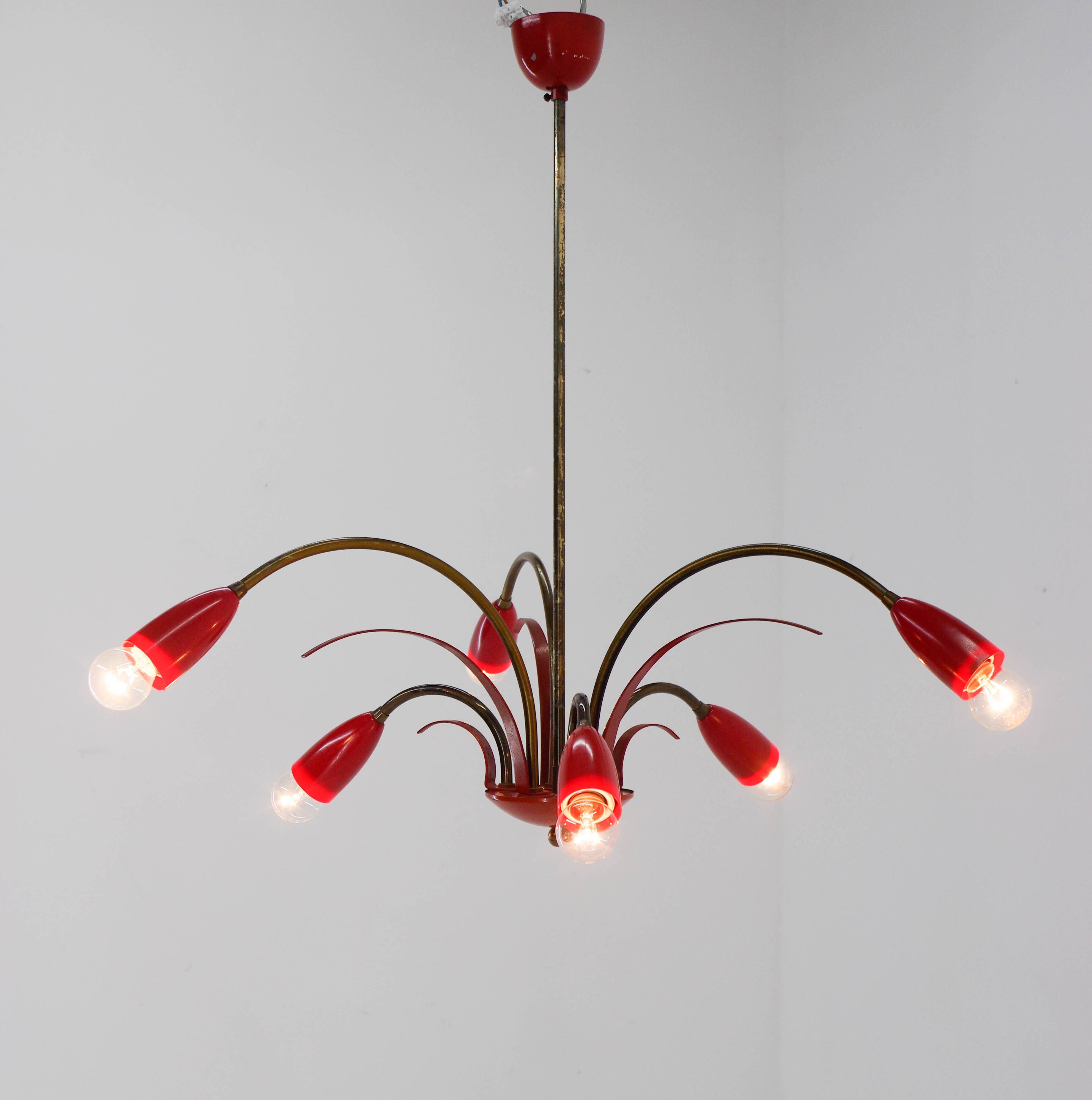 Sputnik design chandelier, Italy 1960s