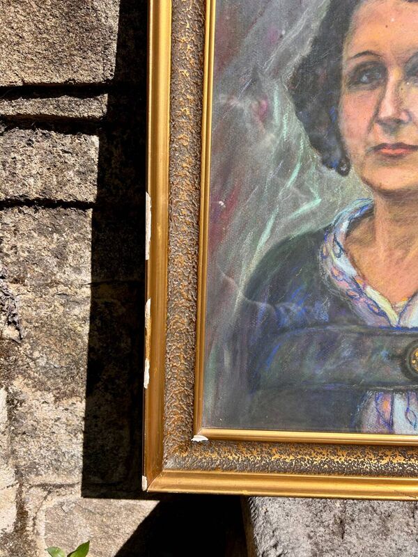 Tableau portrait à la pastel