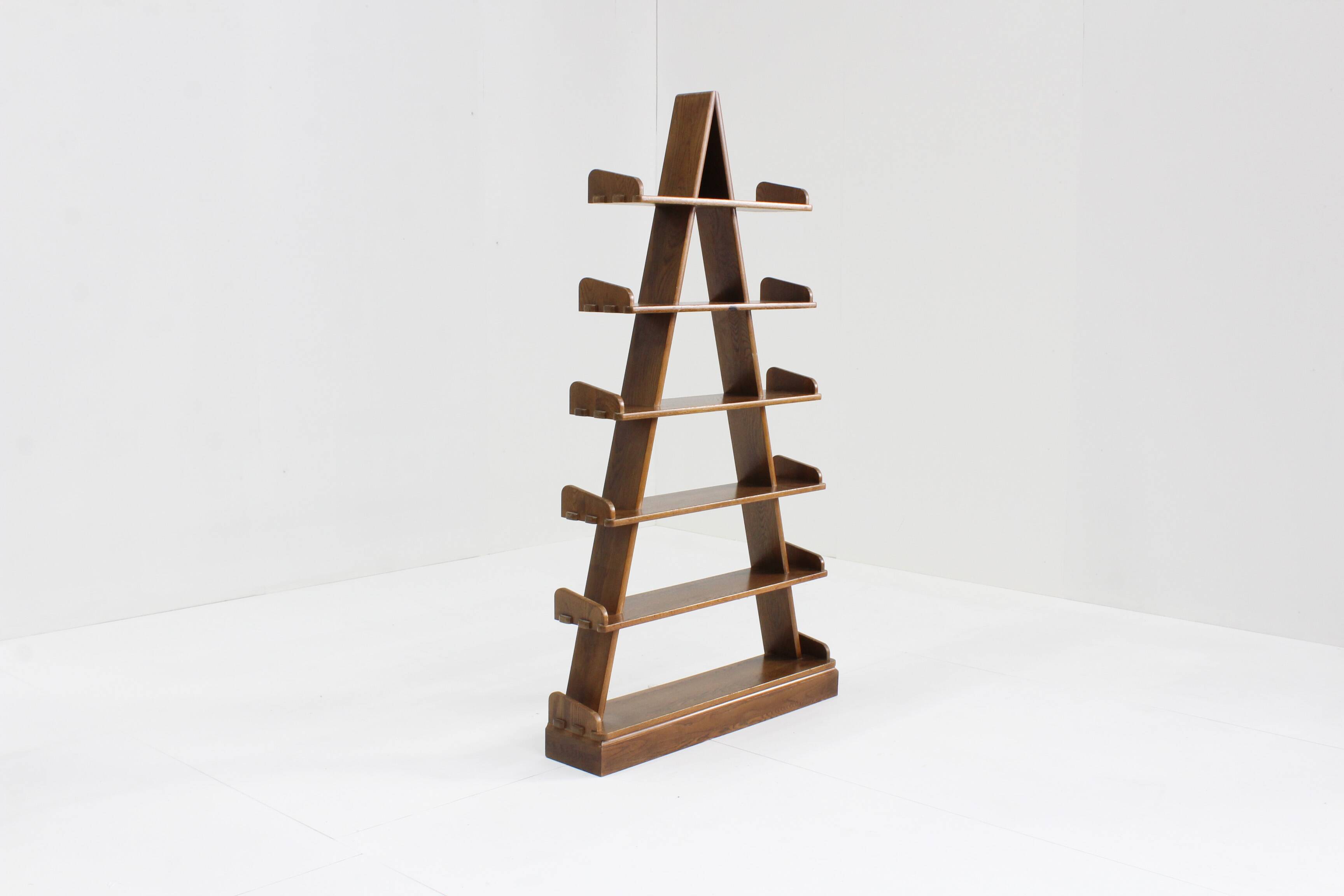Vintage Brutalist Pyramid shelving unit book case