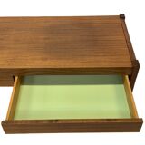 Vintage low sideboard with drawers 70's walnut veneer design