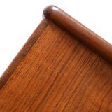 Scandinavian bedside table in teak and rattan