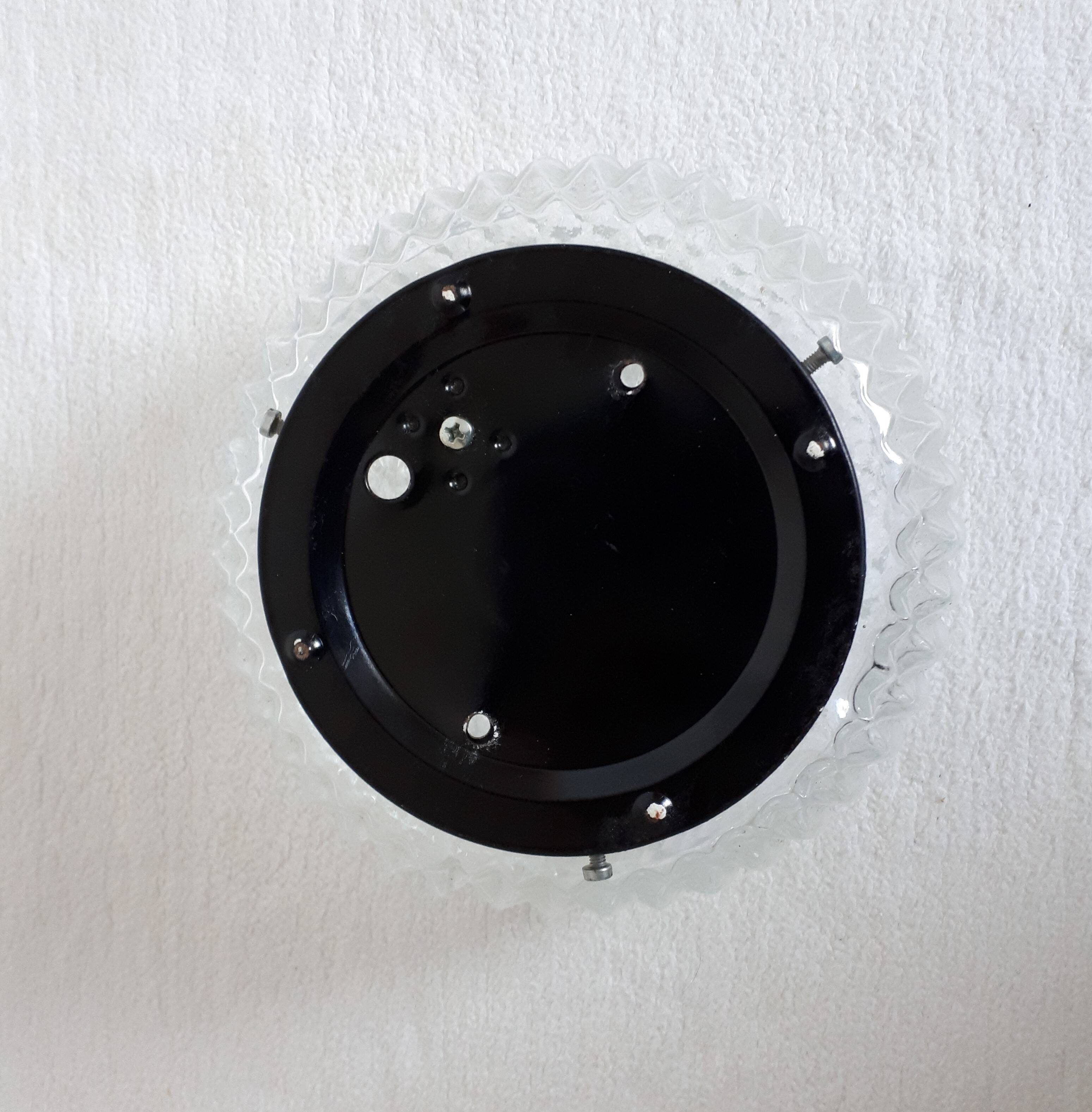 Retro 1970s ceiling/wall light in Flower Power design, worm cabochons