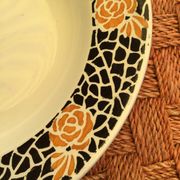 8 old flatassiettes of the earthenware factory Degoin Sarreguemines décor Raincy