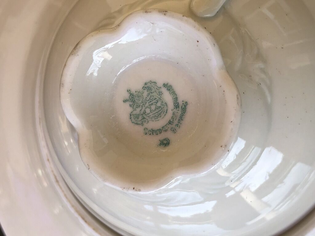 Old German porcelain cup and plate