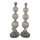Paire de pieds de lampes en verre de Murano transparent Alberto Dona années 70