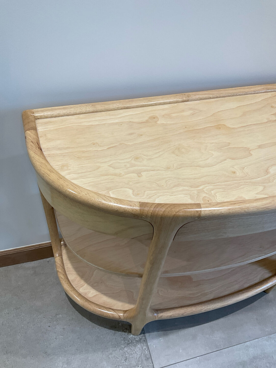 Contemporary console in ash wood.