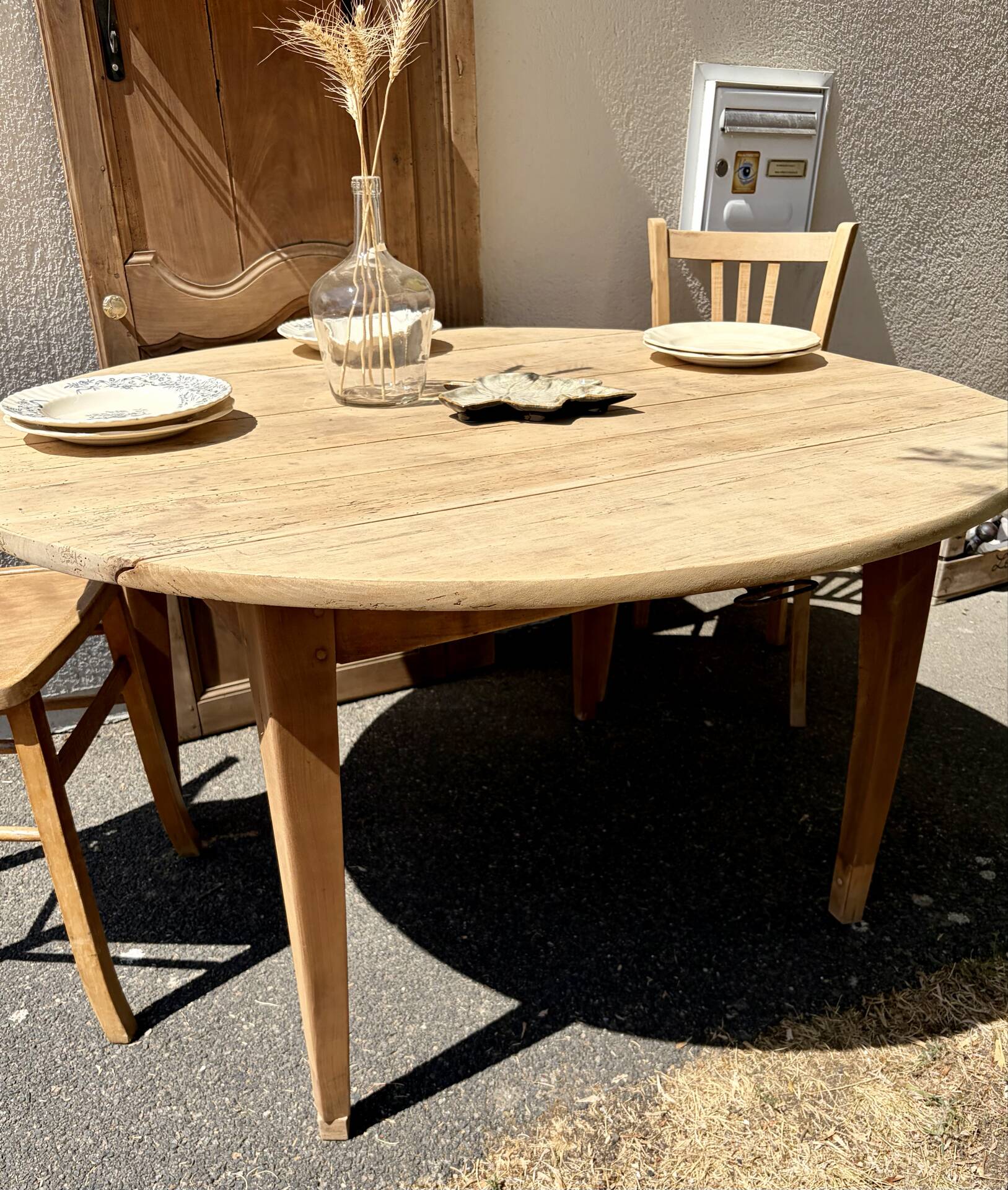 Table à rabat bois brut